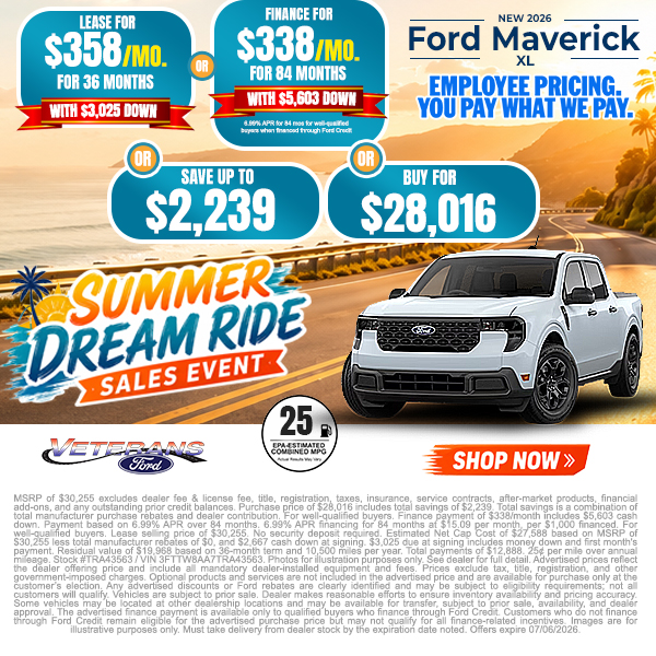 Special offer on 2026 Ford Maverick 2026 Ford Maverick XL
